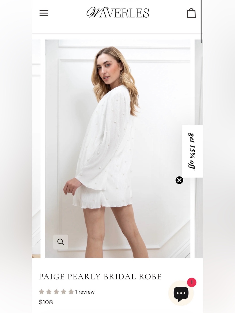 Women's White Pearl Robe